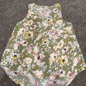 NWT Staccato Floral Sleeveless Top - Green and Pink size L